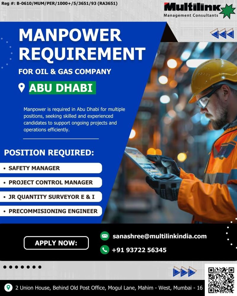 Urgent Requirement For Abu Dhabi