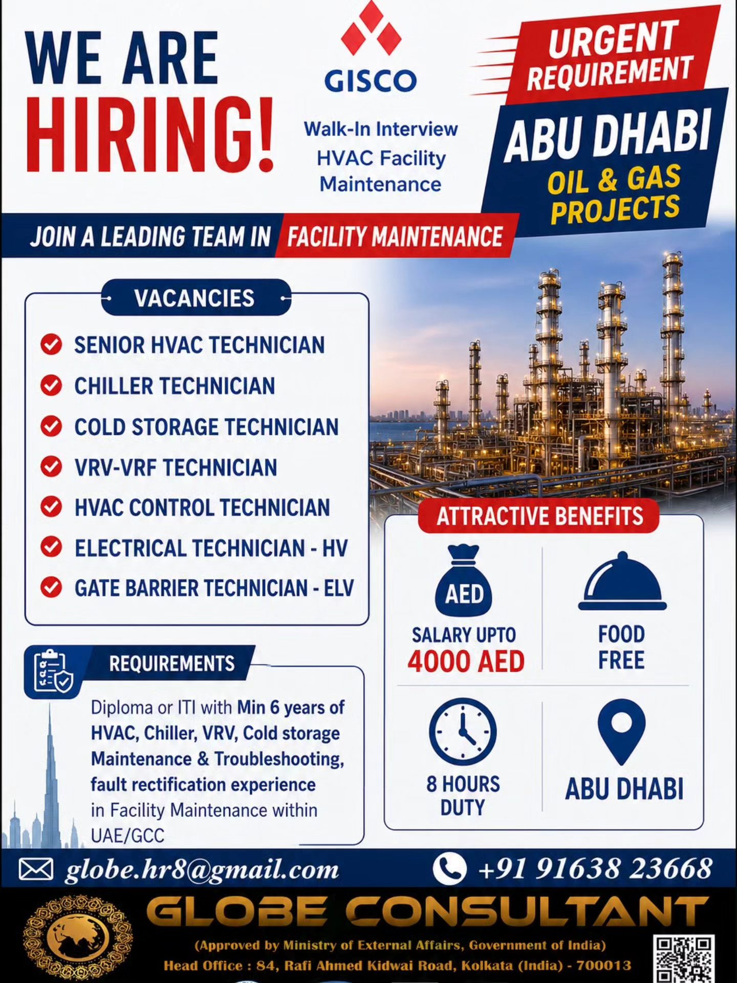 Urgent Requirement For Abu Dhabi