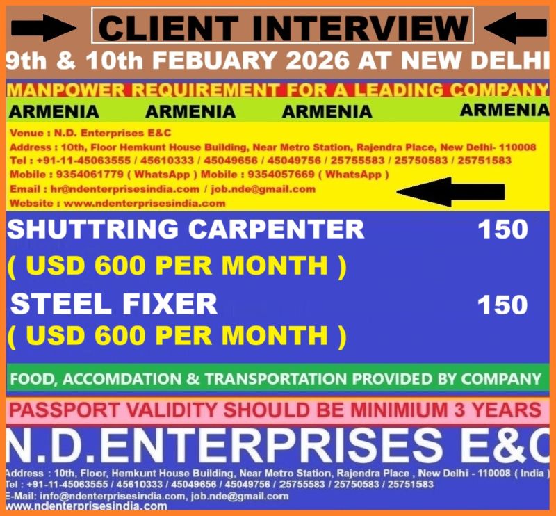 Urgent Requirement For Armenia