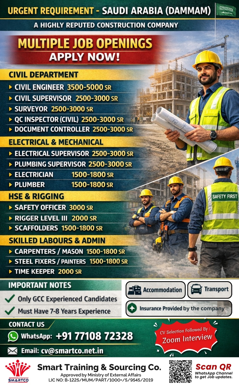 Urgent Requirement For Dammam