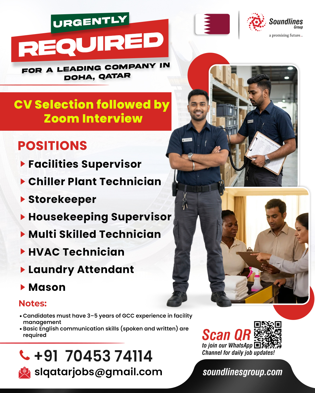 Urgent Requirement For Doha