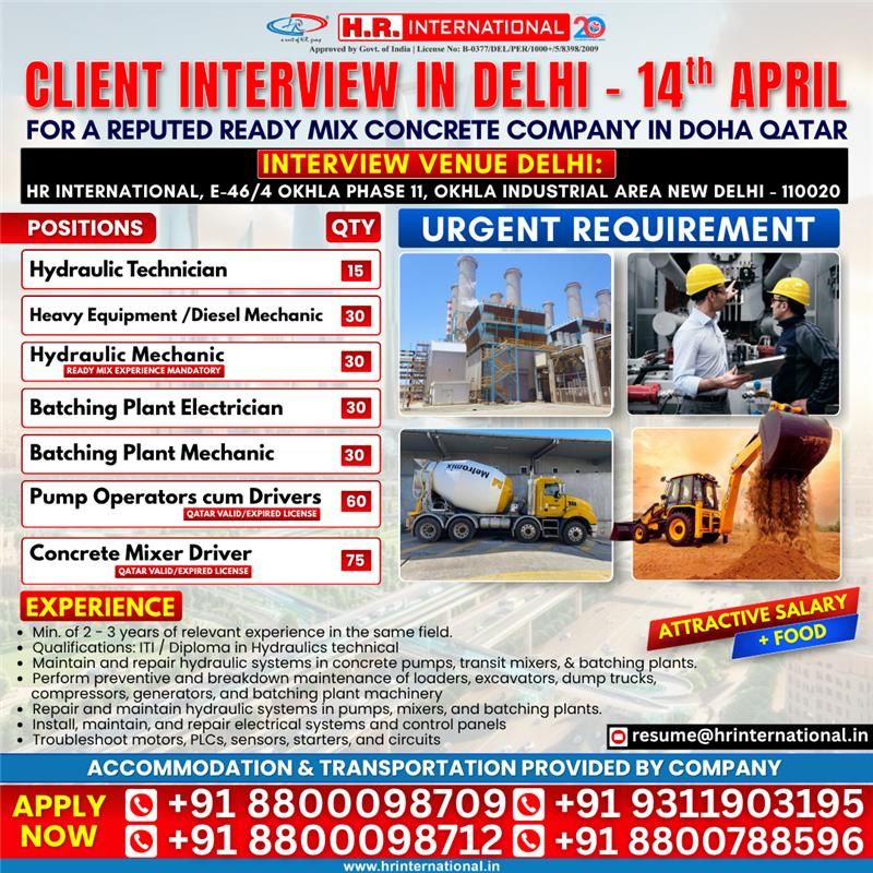 Urgent Requirement For Doha