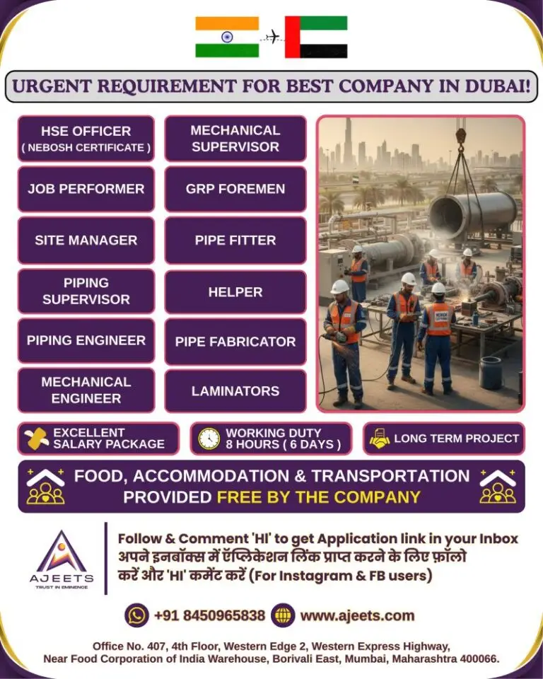 Urgent Requirement For Dubai