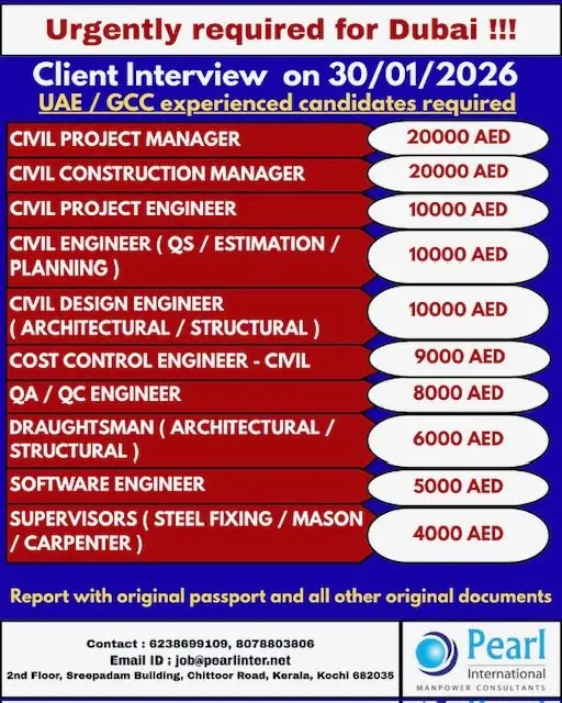 Urgent Requirement For Dubai