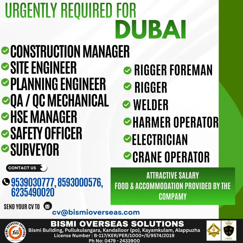 Urgent Requirement For Dubai