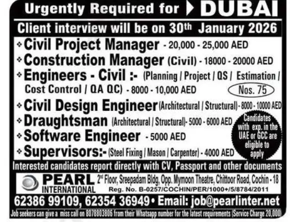 Urgent Requirement For Dubai