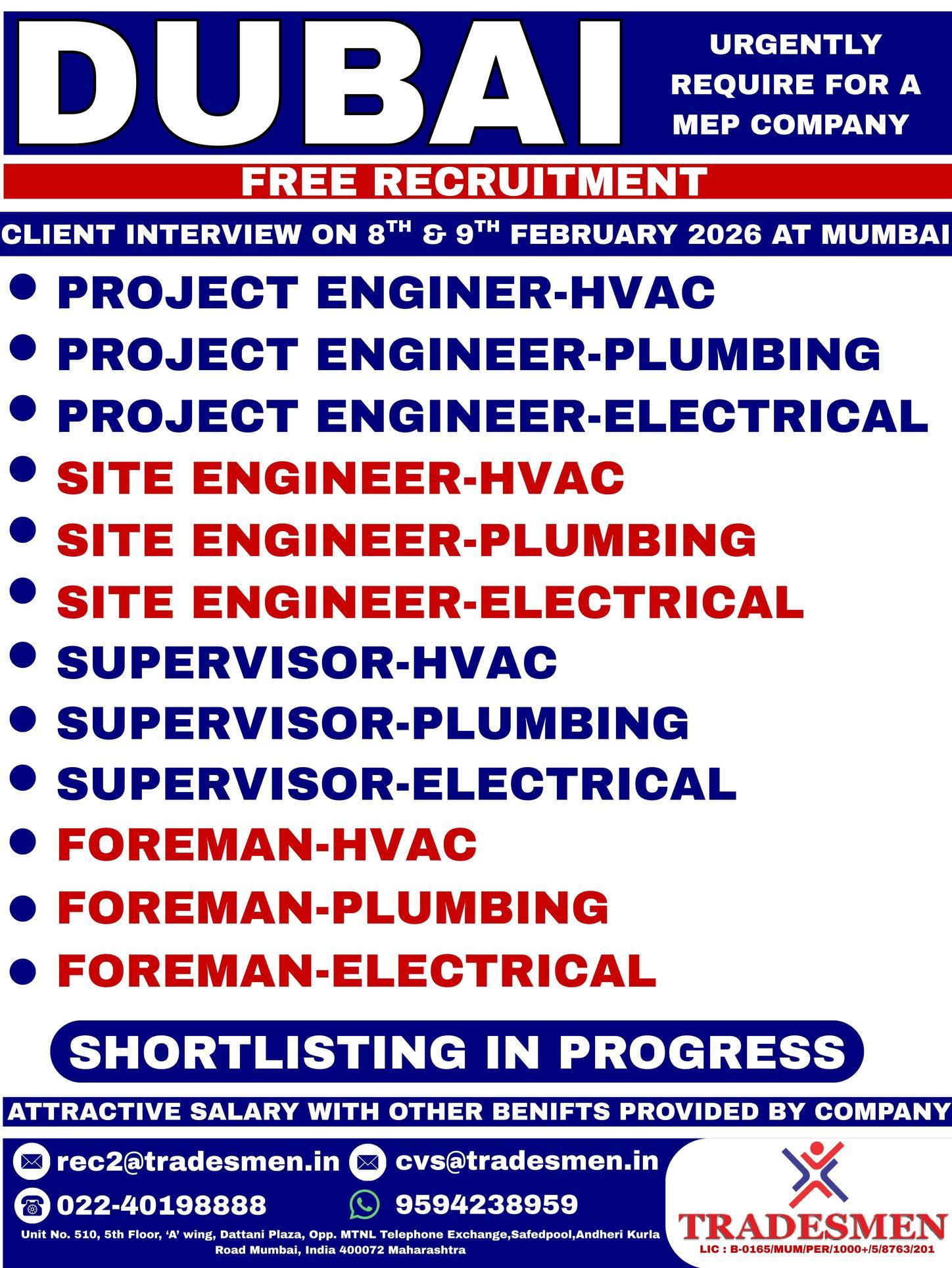 Urgent Requirement For Dubai