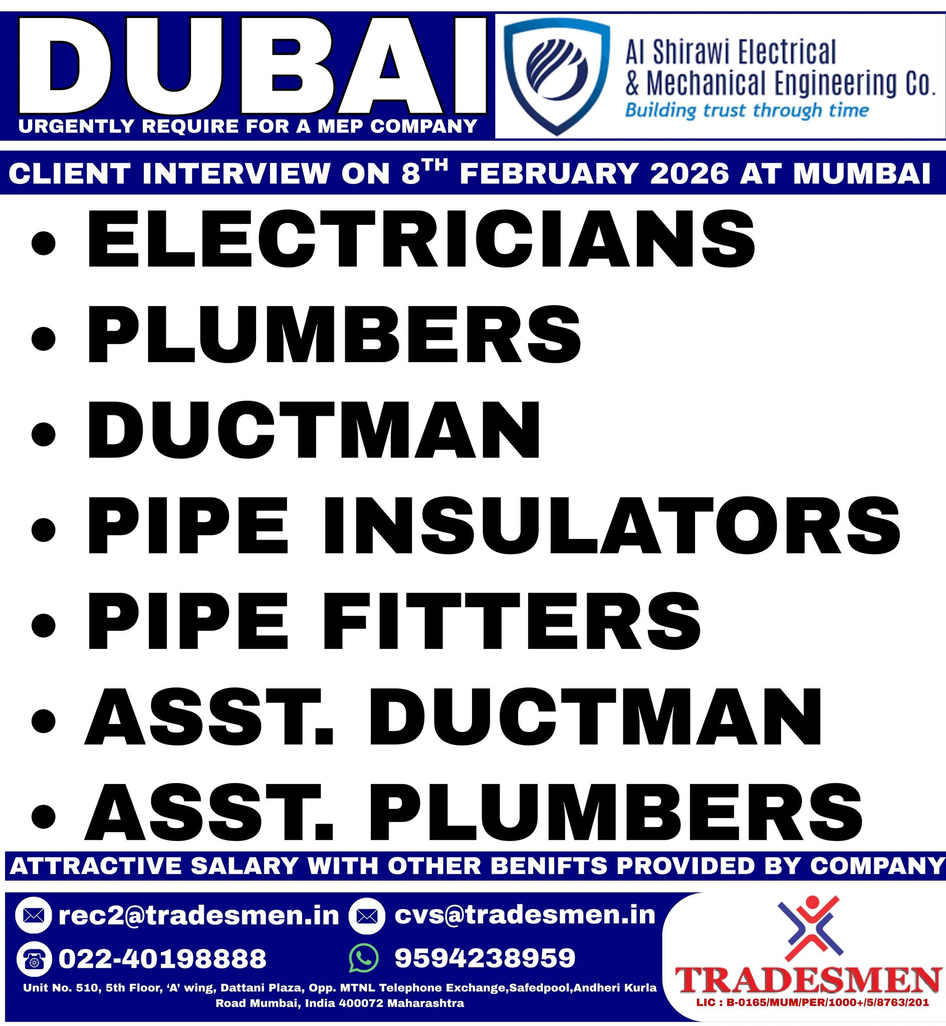 Urgent Requirement For Dubai