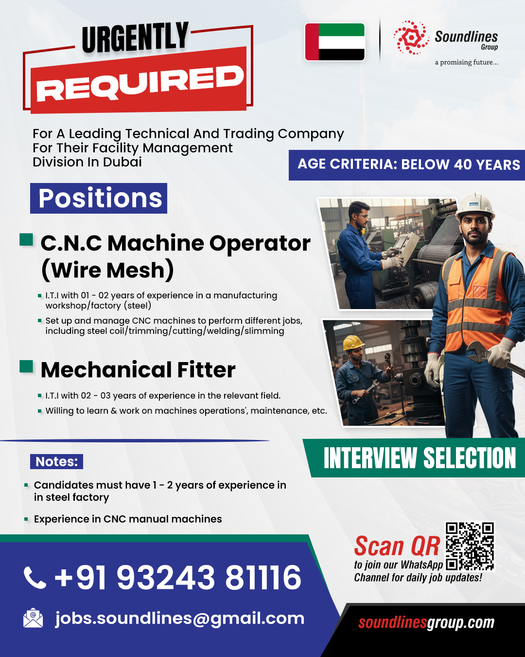 Urgent Requirement For Dubai