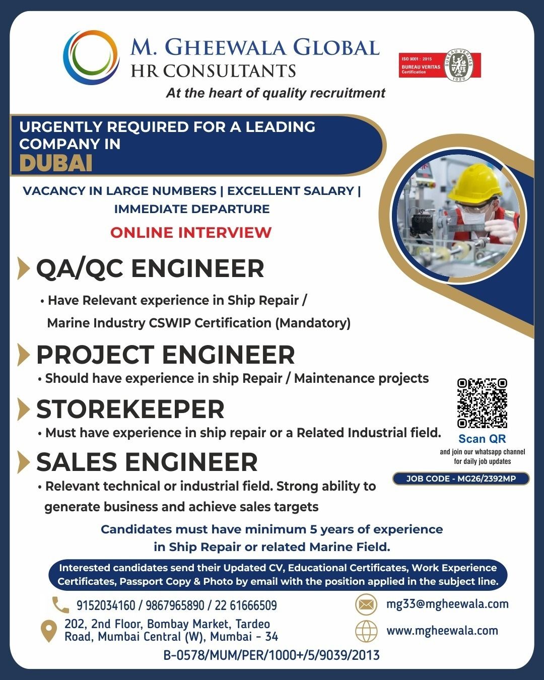 Urgent Requirement For Dubai