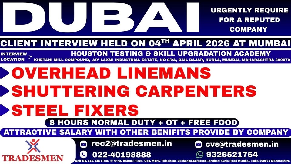 Urgent Requirement For Dubai
