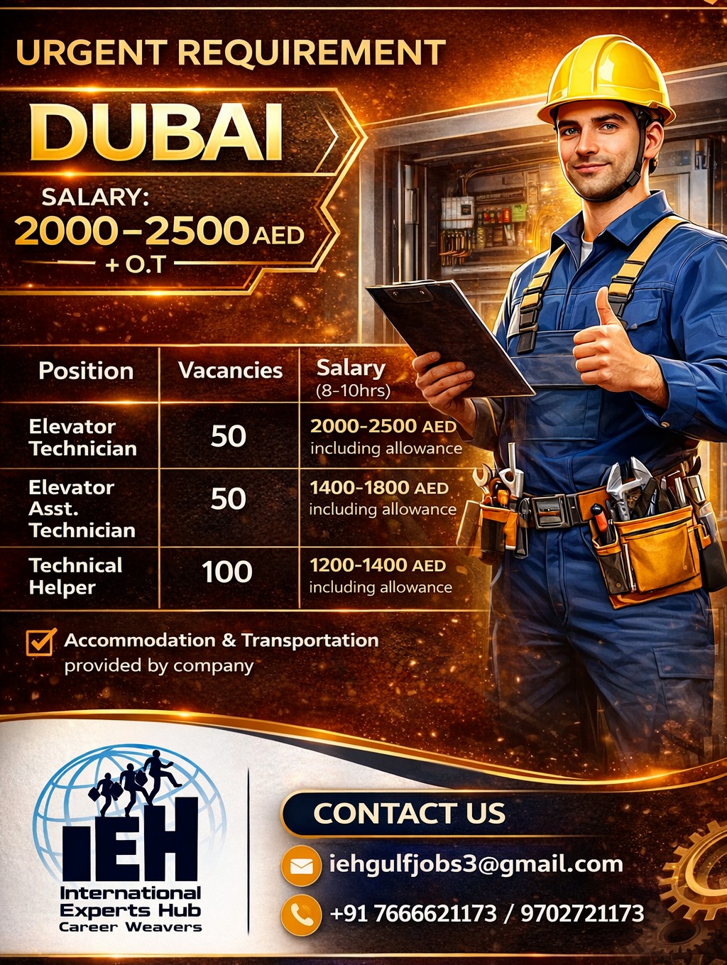 Urgent Requirement For Dubai