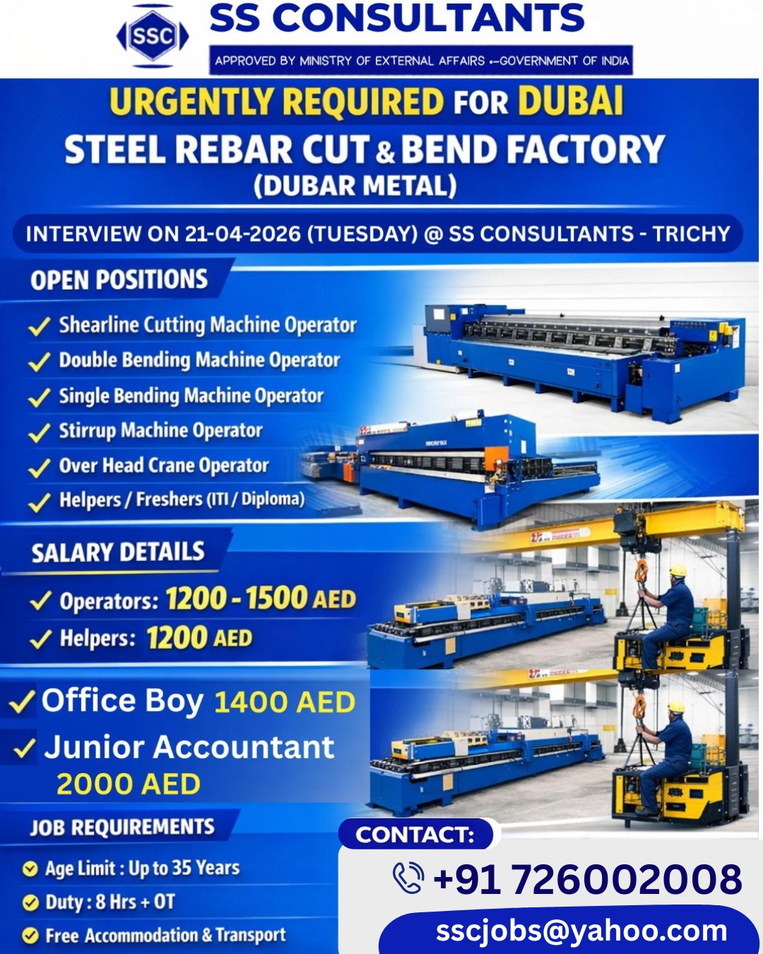 Urgent Requirement For Dubai