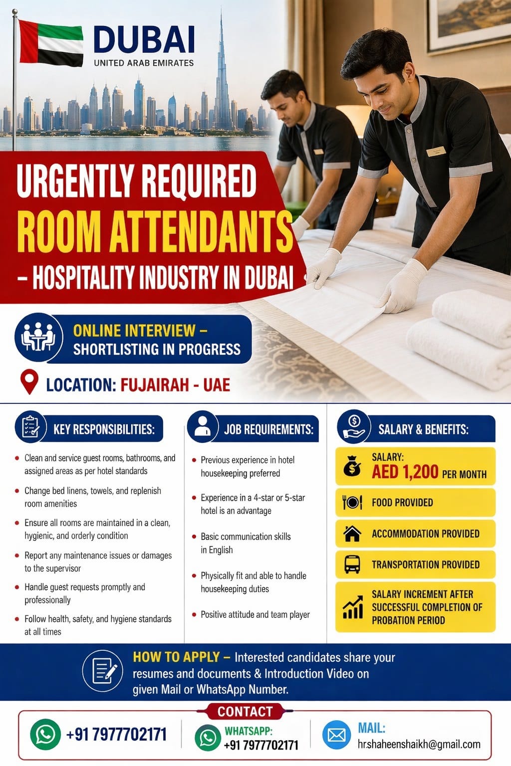 Urgent Requirement For Dubai