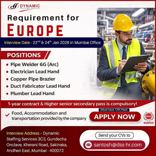 Urgent Requirement For Europe