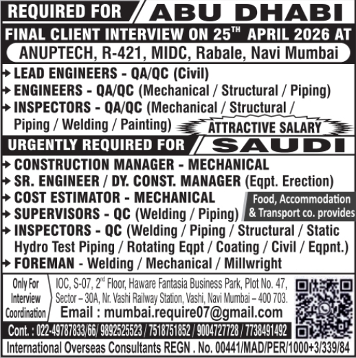 Urgent Requirement For Gulf