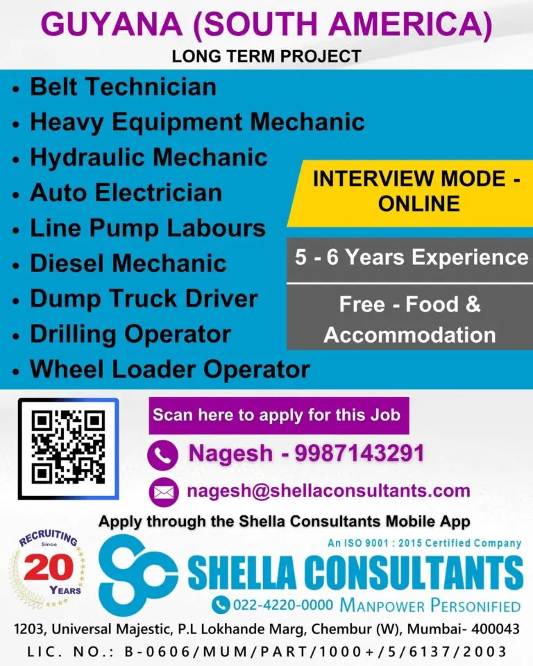 Urgent Requirement For Guyana