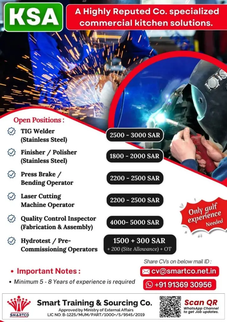 Urgent Requirement For KSA