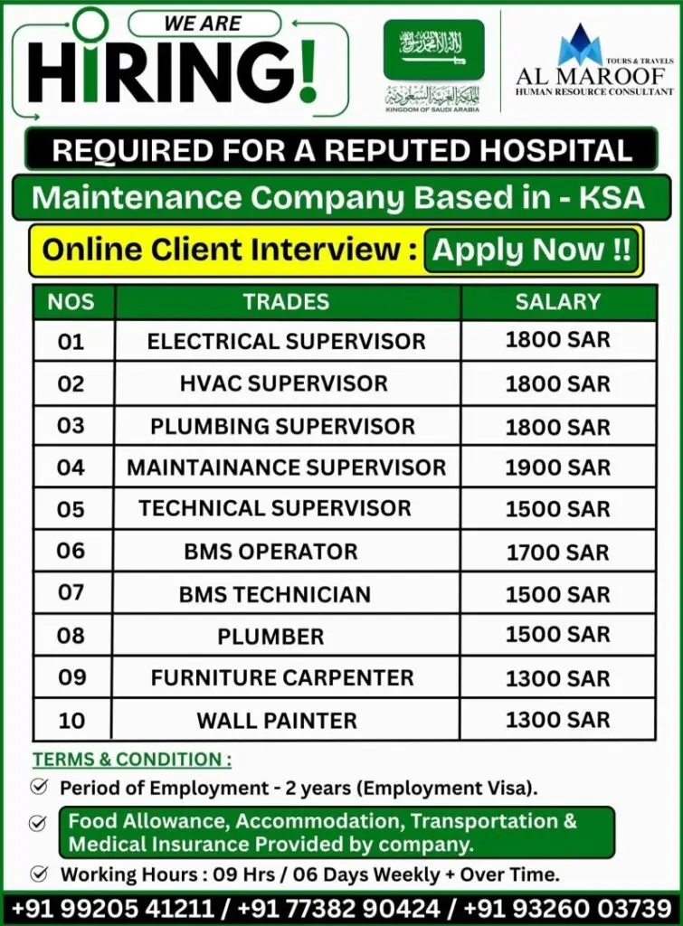 Urgent Requirement For KSA