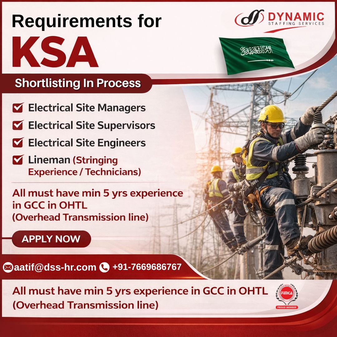 Urgent Requirement For KSA