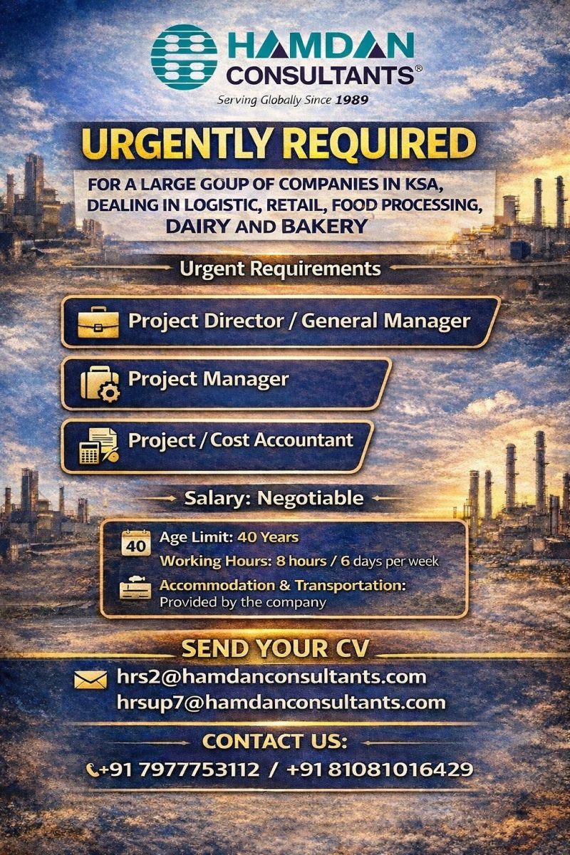 Urgent Requirement For KSA