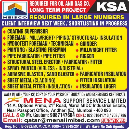 Urgent Requirement For KSA