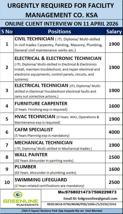 Urgent Requirement For KSA