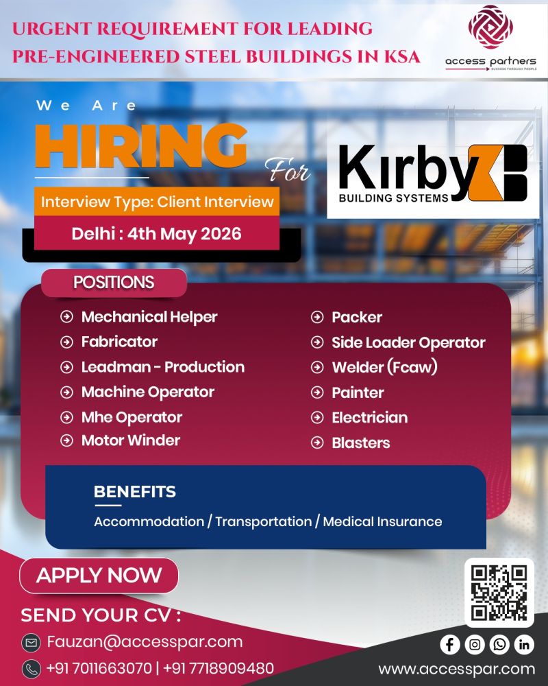 Urgent Requirement For KSA