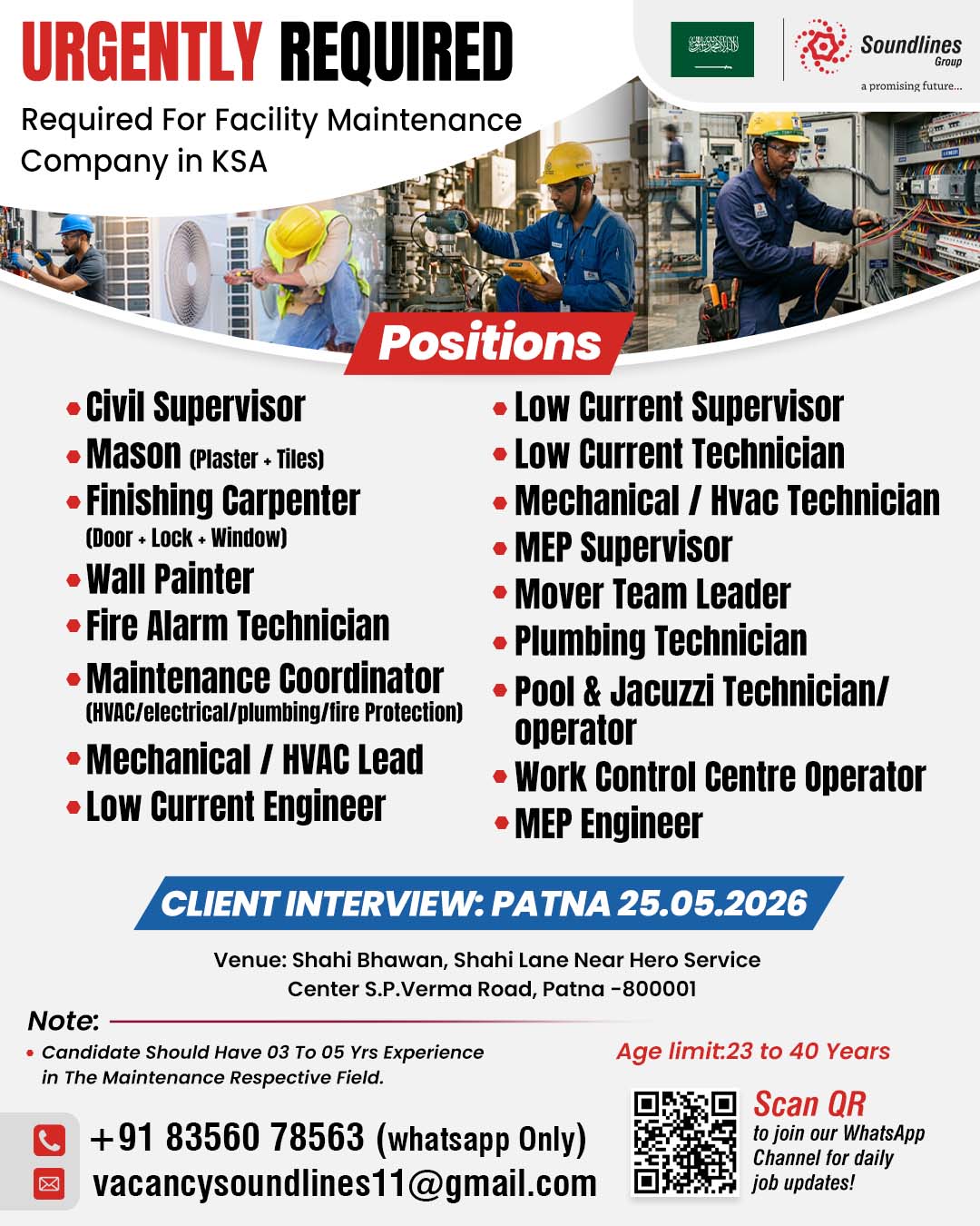 Urgent Requirement For KSA