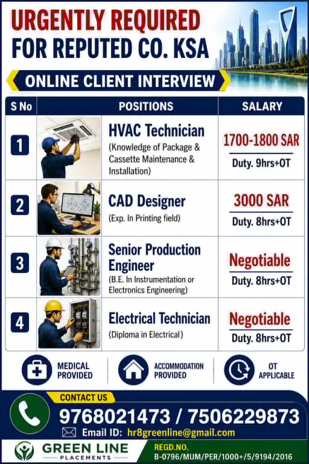 Urgent Requirement For KSA
