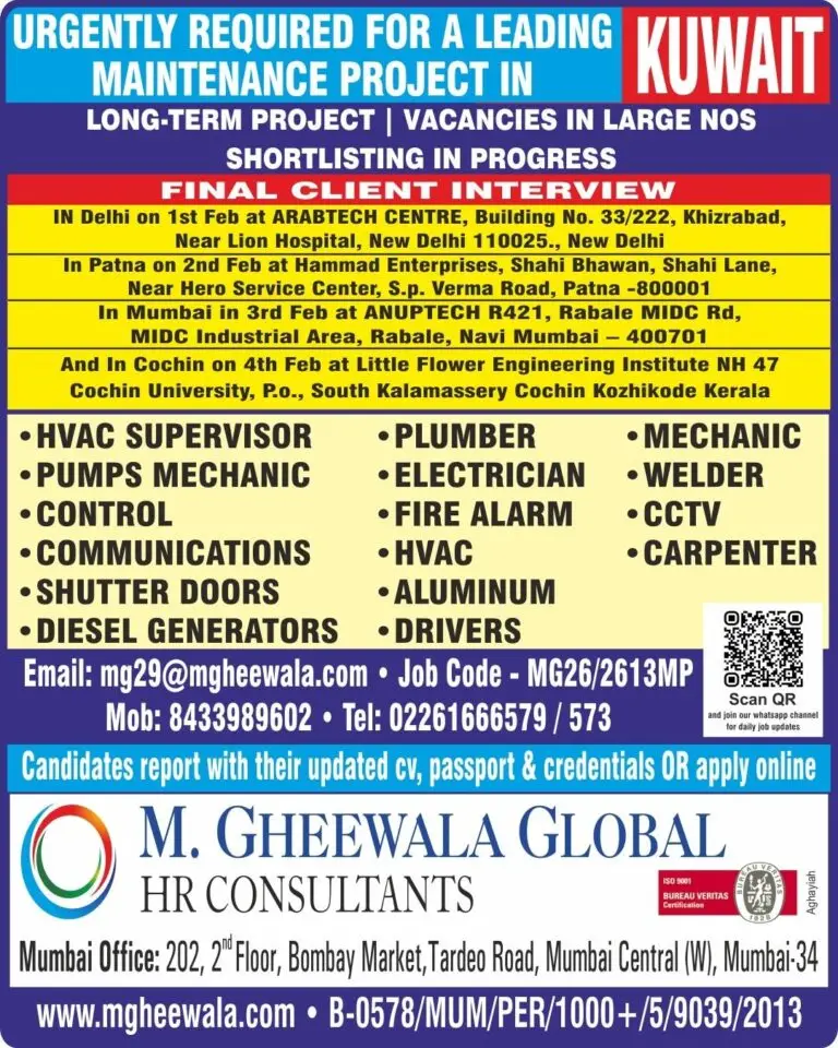 Urgent  Requirement for Kuwait