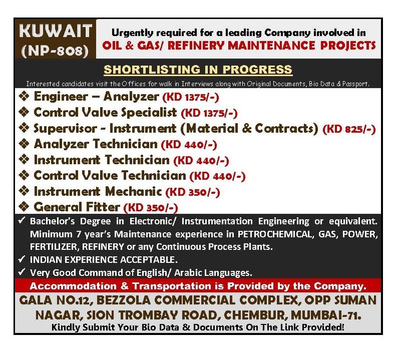 Urgent Requirement For Kuwait