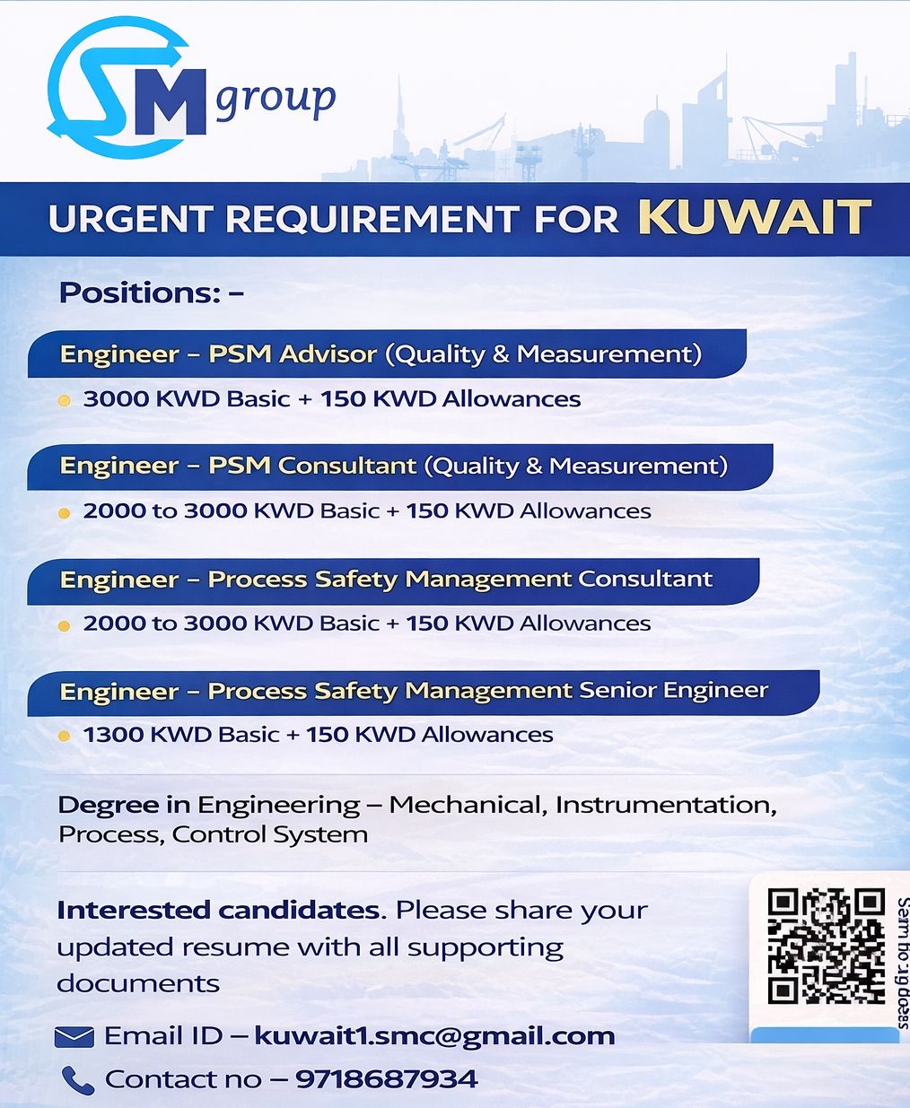 Urgent Requirement For Kuwait