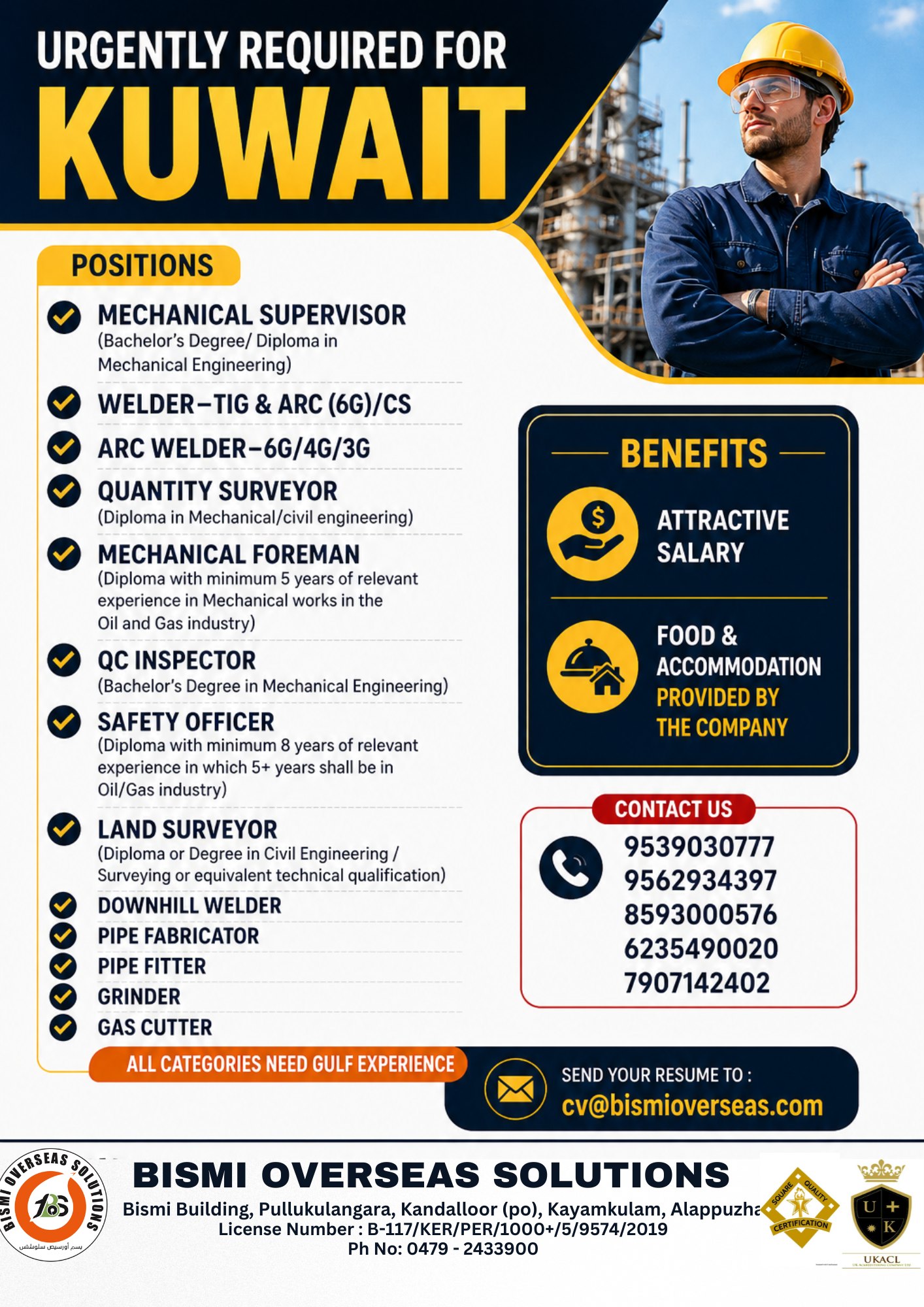 Urgent Requirement For Kuwait