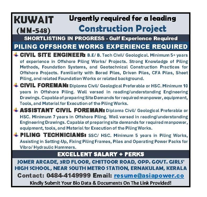 Urgent Requirement For Kuwait