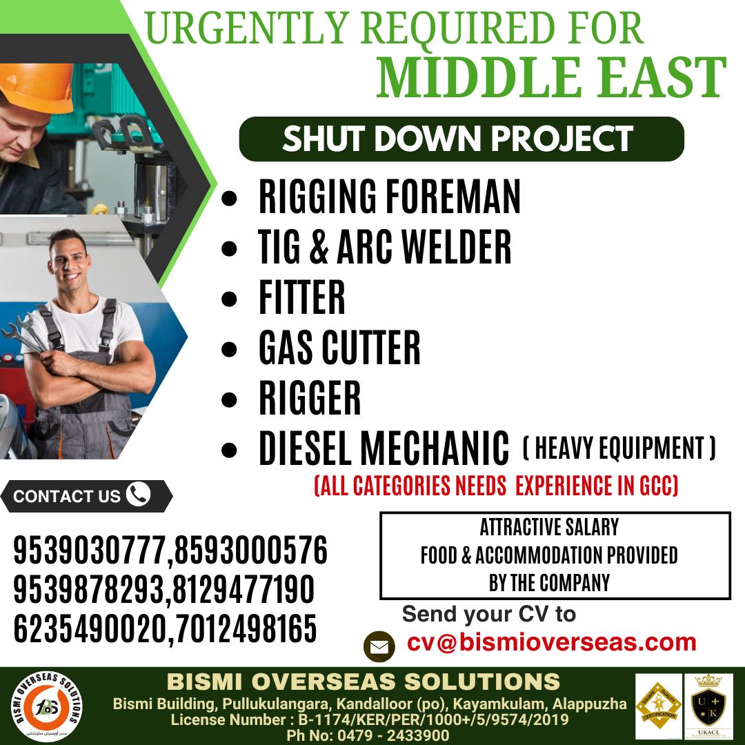 Urgent Requirement For Middle East