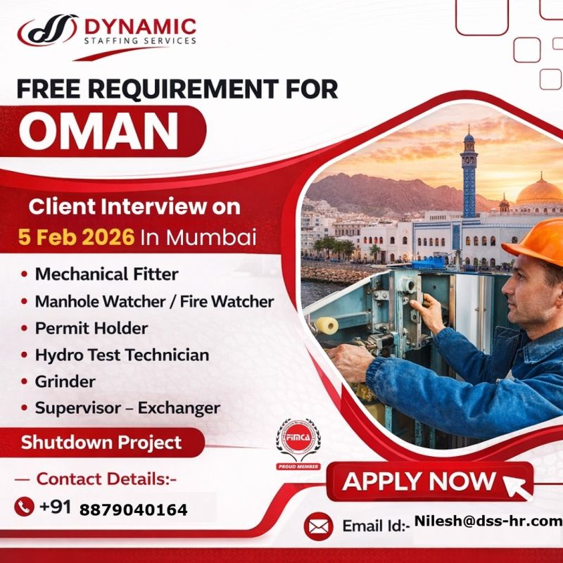 Urgent Requirement For Oman