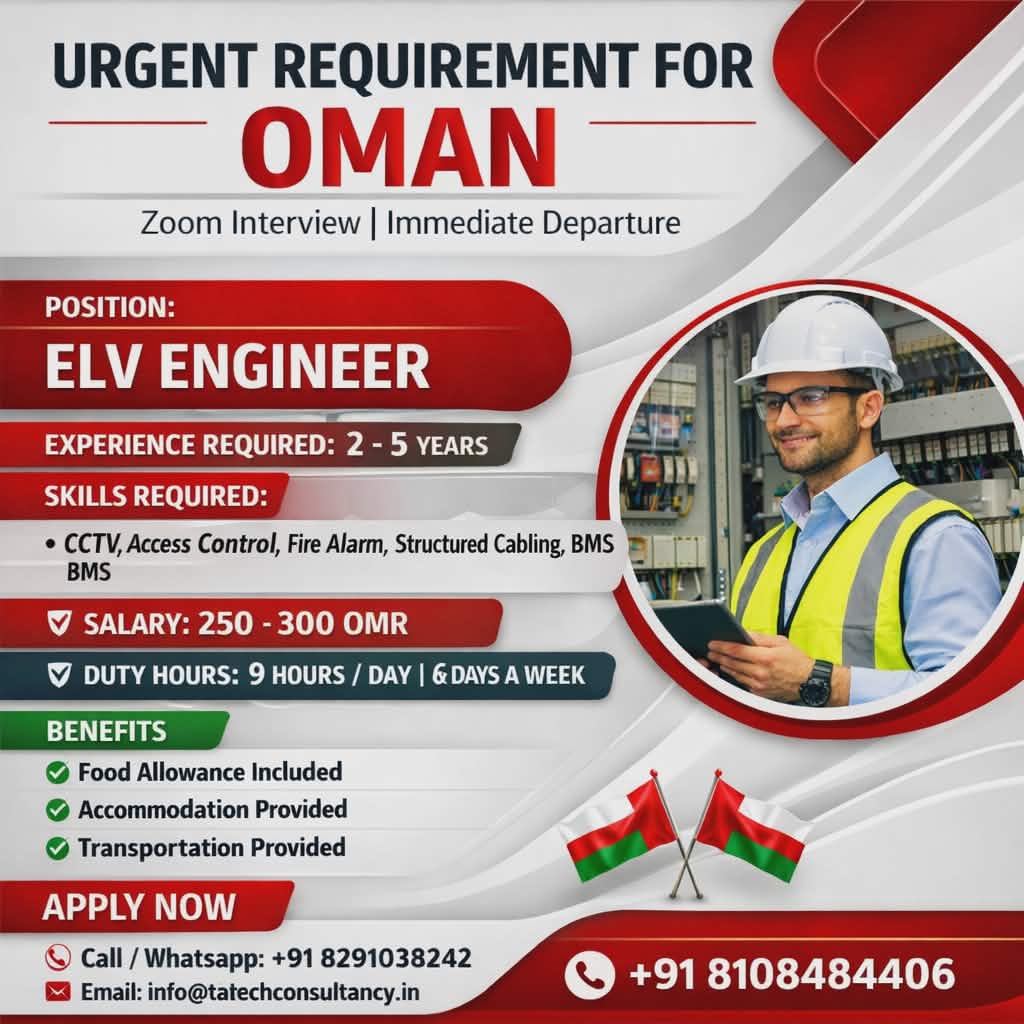 Urgent Requirement For Oman