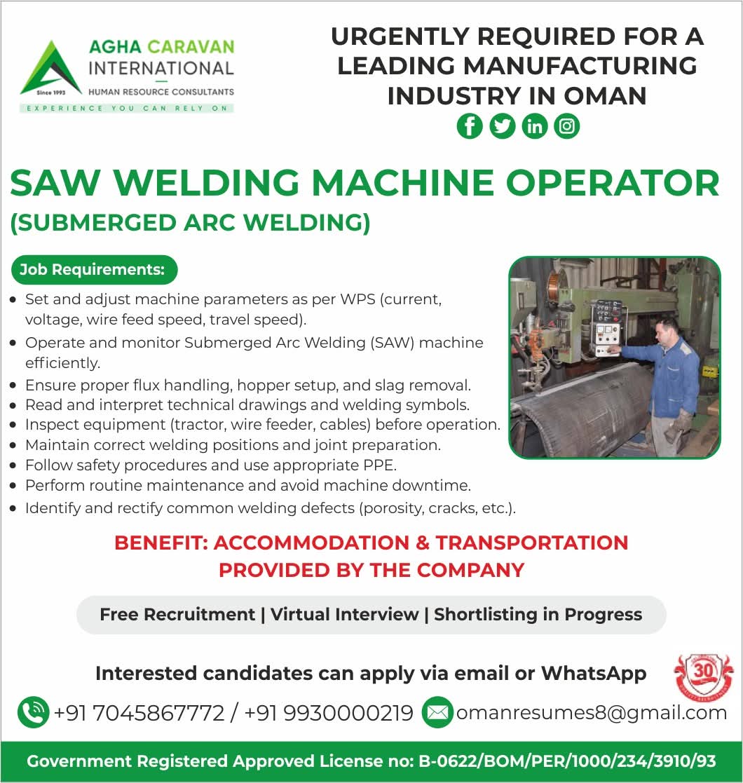 Urgent Requirement For Oman