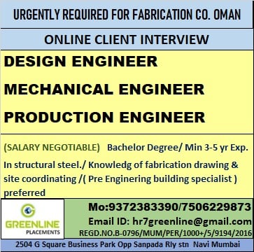 Urgent Requirement For Oman