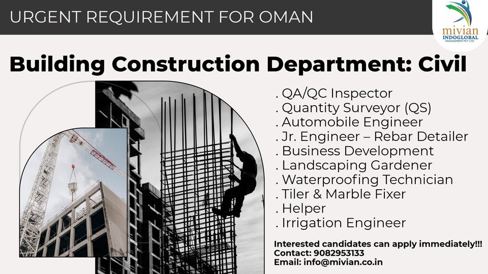 Urgent Requirement For Oman