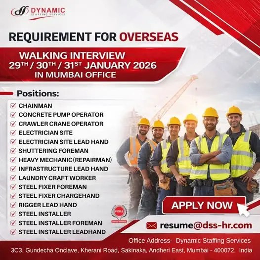 Urgent Requirement For Overseas