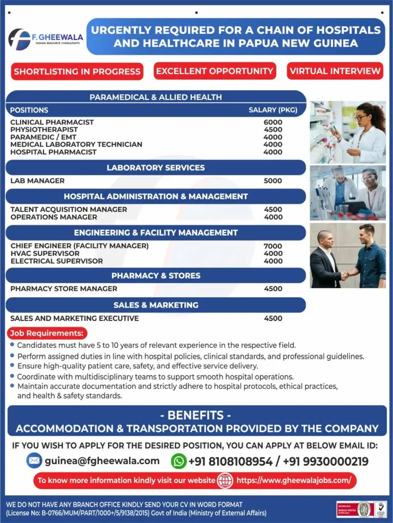 Urgent Requirement For Papua New Guinea