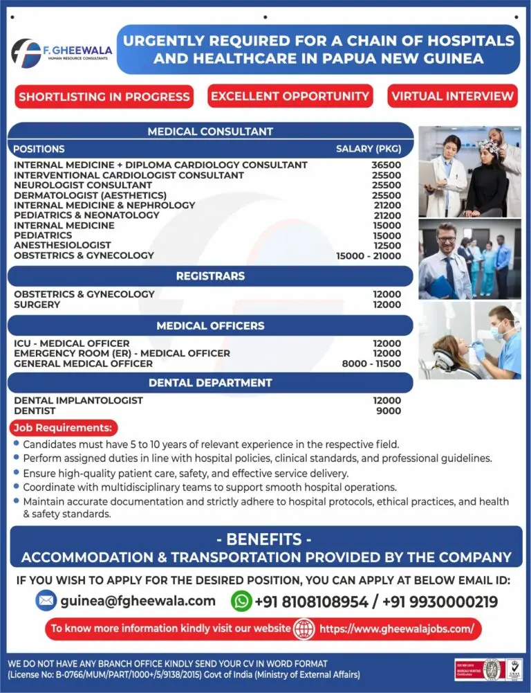 Urgent Requirement For Papua New Guinea