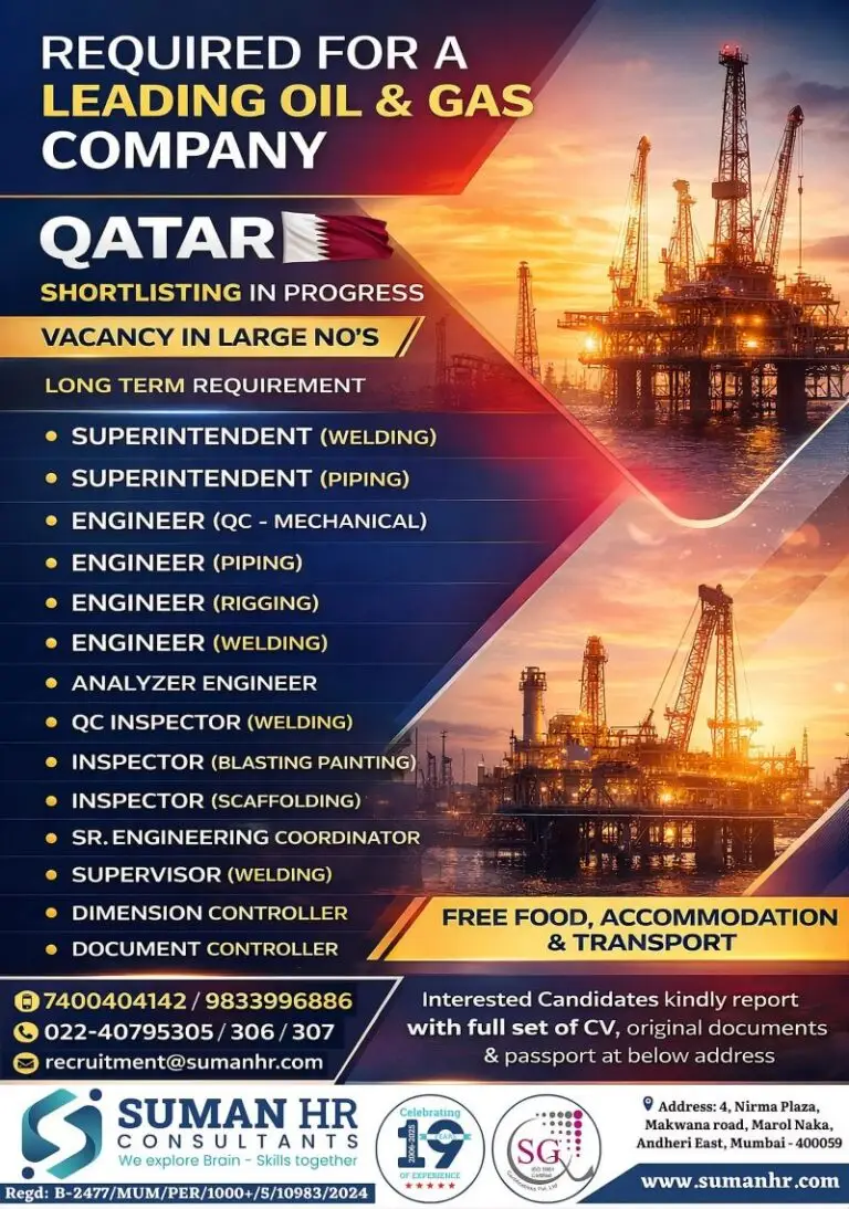 Urgent Requirement For Qatar