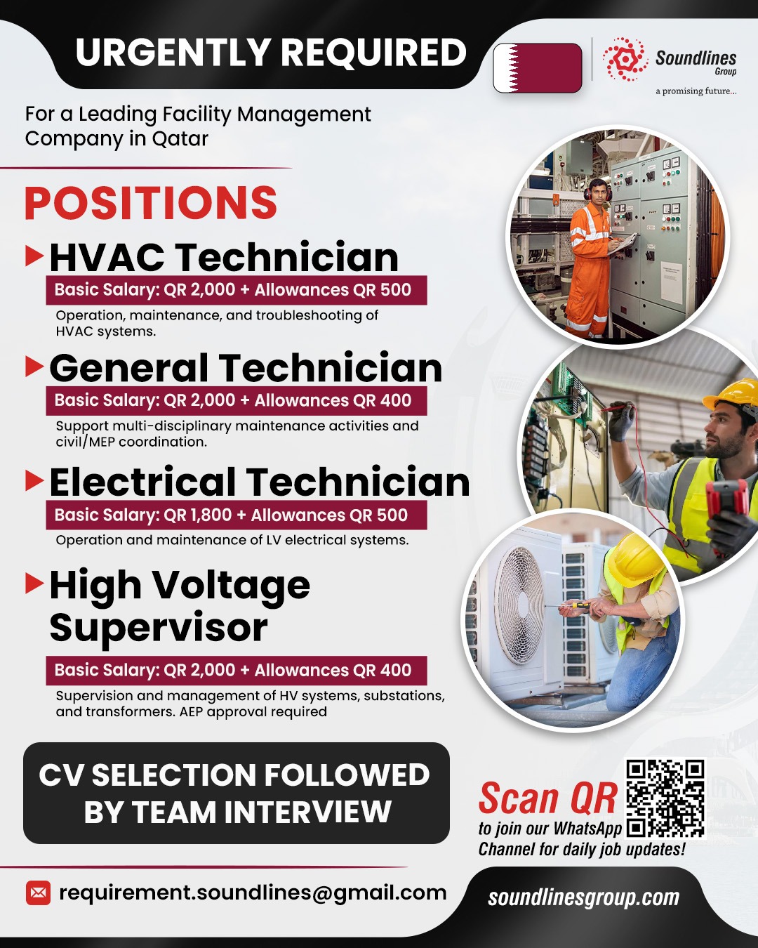 Urgent Requirement For Qatar