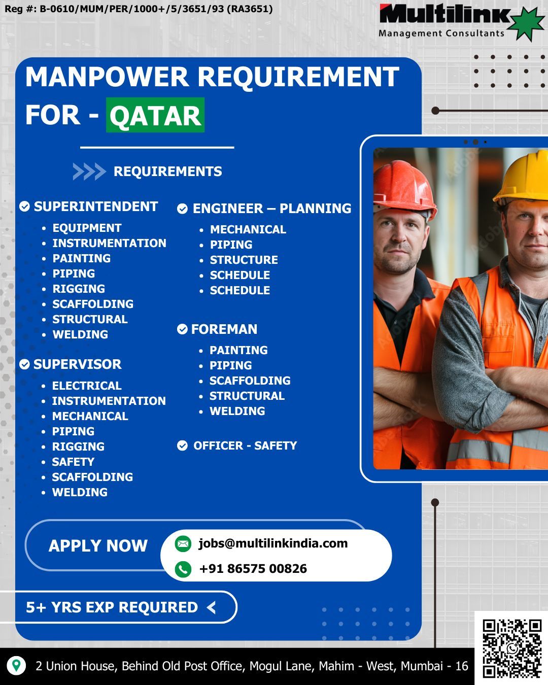 Urgent Requirement For Qatar