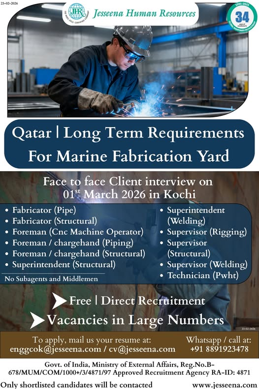 Urgent Requirement For Qatar
