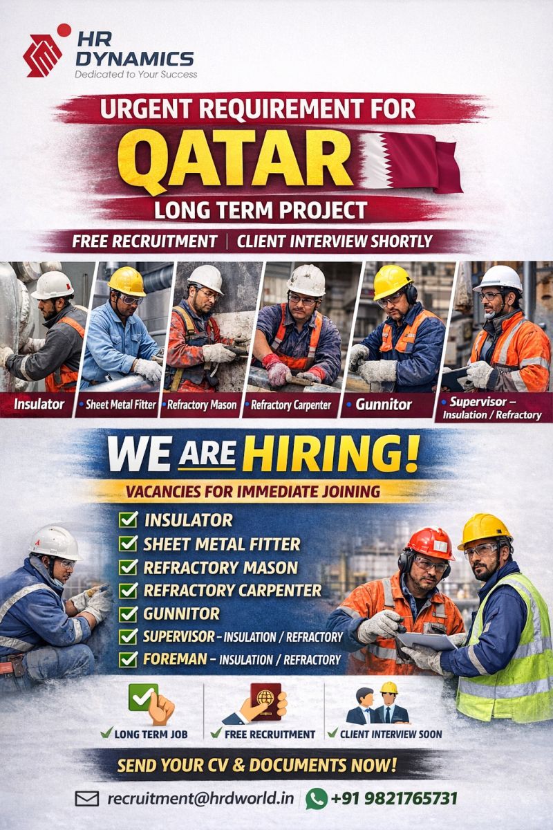 Urgent Requirement For Qatar