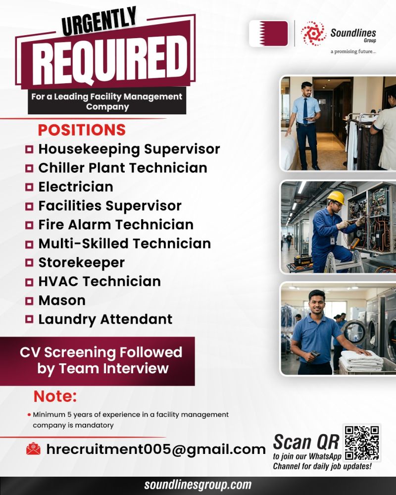 Urgent Requirement For Qatar